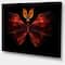 Designart - Red Fractal Butterfly in Dark - Abstract Canvas Art Print